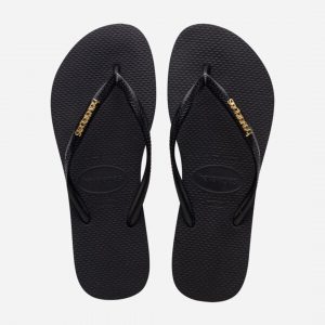HAVAIANAS SLIM LOGO METALLIC 4119875.1924 BLACK/GOLD